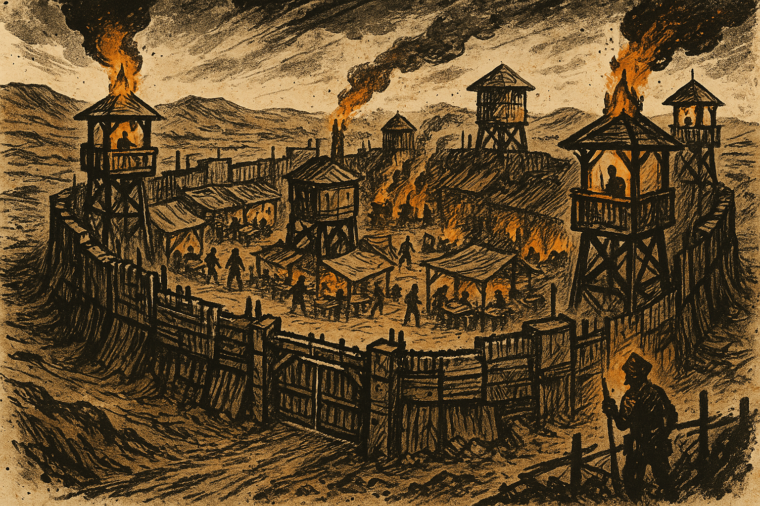 A fortified settlement rising from the ashes